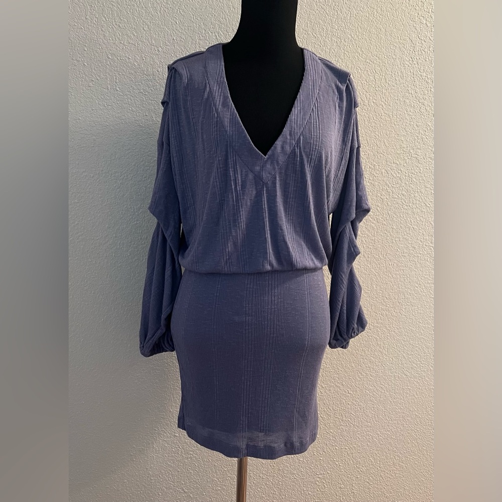 FP Beach Free People Lavender Purple Draped Sleeve Blouson Dress